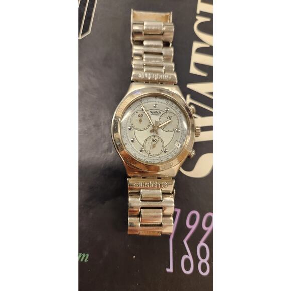 Vintage Swatch Watch ROUGH & RUGGED FLIP EU YCS400G 1996 Irony Chrono - Picture 4 of 12